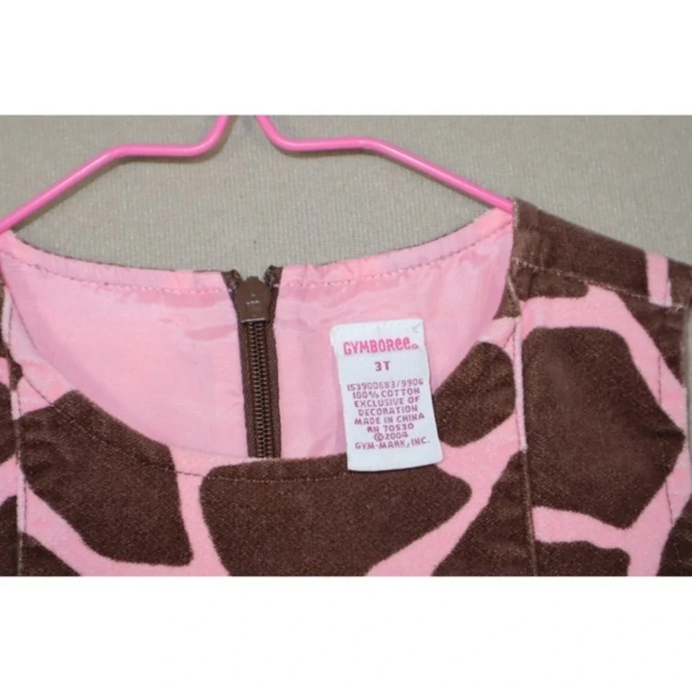 Gymboree Vintage Little Girls Giraffe Dress - Pink/Brown‎ - Size 3T